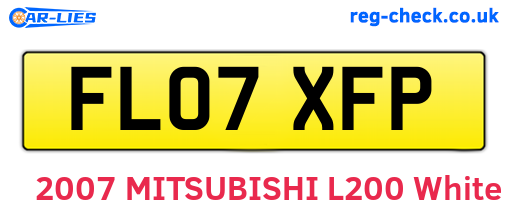 FL07XFP are the vehicle registration plates.