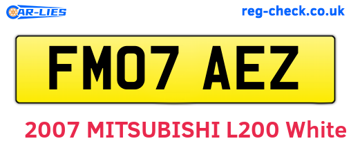 FM07AEZ are the vehicle registration plates.