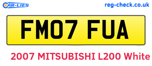 FM07FUA are the vehicle registration plates.