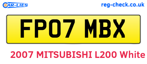 FP07MBX are the vehicle registration plates.