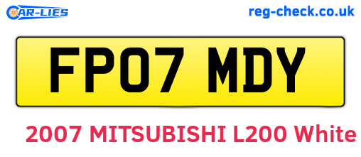 FP07MDY are the vehicle registration plates.