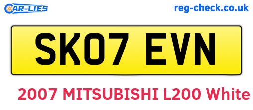 SK07EVN are the vehicle registration plates.