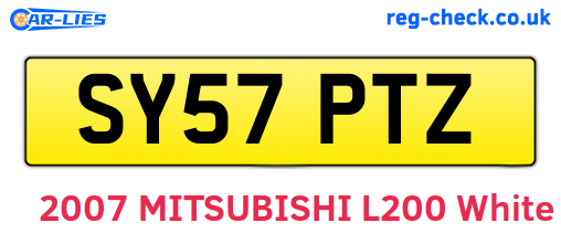 SY57PTZ are the vehicle registration plates.