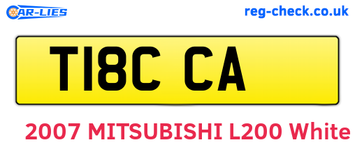 T18CCA are the vehicle registration plates.