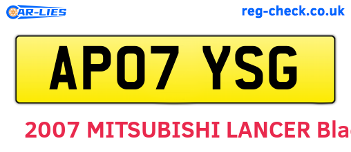 AP07YSG are the vehicle registration plates.