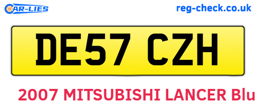 DE57CZH are the vehicle registration plates.