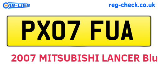 PX07FUA are the vehicle registration plates.