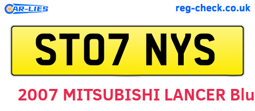 ST07NYS are the vehicle registration plates.