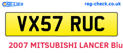 VX57RUC are the vehicle registration plates.
