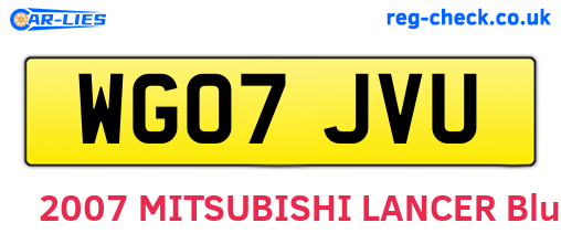 WG07JVU are the vehicle registration plates.