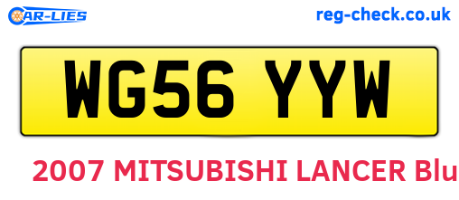WG56YYW are the vehicle registration plates.