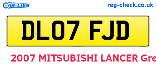 DL07FJD are the vehicle registration plates.