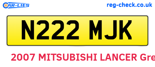 N222MJK are the vehicle registration plates.