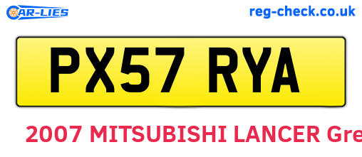 PX57RYA are the vehicle registration plates.