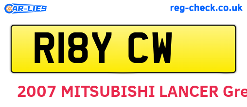 R18YCW are the vehicle registration plates.