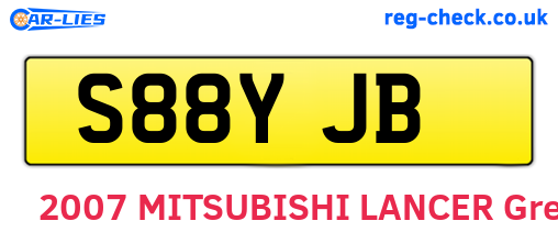 S88YJB are the vehicle registration plates.