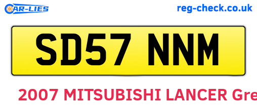 SD57NNM are the vehicle registration plates.