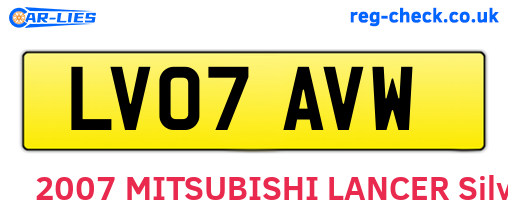 LV07AVW are the vehicle registration plates.