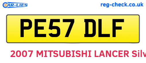PE57DLF are the vehicle registration plates.
