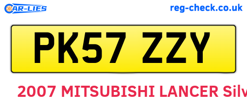 PK57ZZY are the vehicle registration plates.