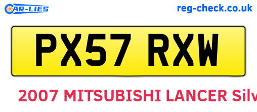 PX57RXW are the vehicle registration plates.