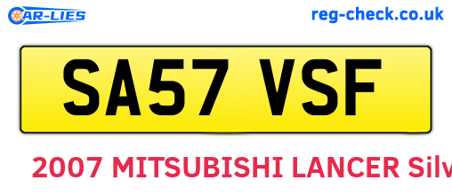 SA57VSF are the vehicle registration plates.