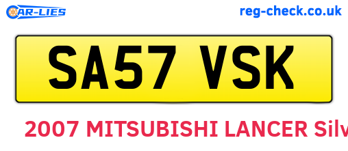 SA57VSK are the vehicle registration plates.
