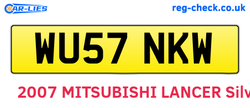 WU57NKW are the vehicle registration plates.