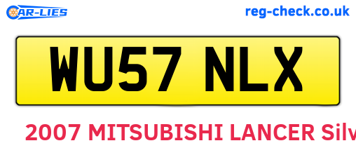 WU57NLX are the vehicle registration plates.