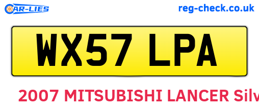 WX57LPA are the vehicle registration plates.