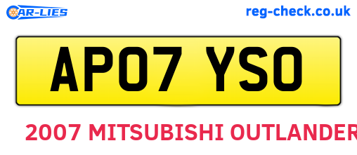 AP07YSO are the vehicle registration plates.