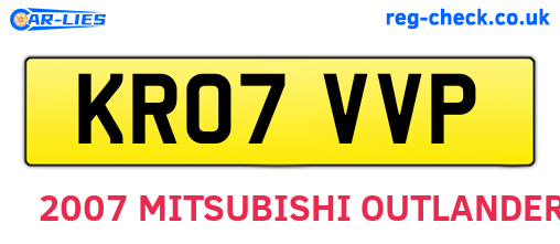 KR07VVP are the vehicle registration plates.