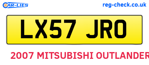 LX57JRO are the vehicle registration plates.