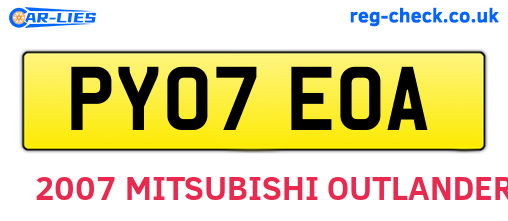 PY07EOA are the vehicle registration plates.