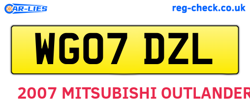 WG07DZL are the vehicle registration plates.