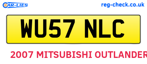 WU57NLC are the vehicle registration plates.