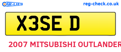 X3SED are the vehicle registration plates.