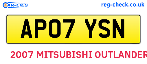AP07YSN are the vehicle registration plates.