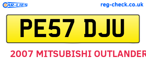 PE57DJU are the vehicle registration plates.