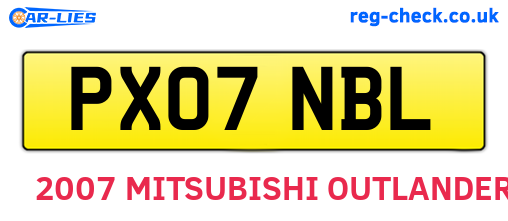 PX07NBL are the vehicle registration plates.