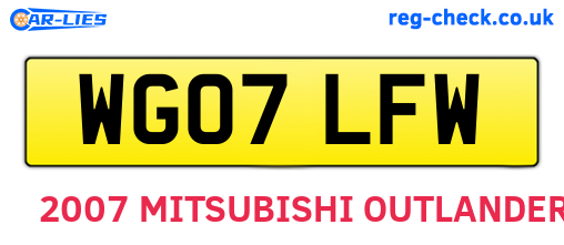 WG07LFW are the vehicle registration plates.