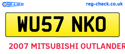 WU57NKO are the vehicle registration plates.