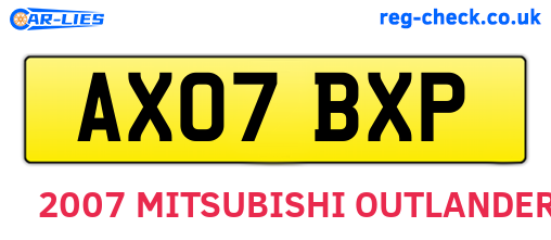 AX07BXP are the vehicle registration plates.