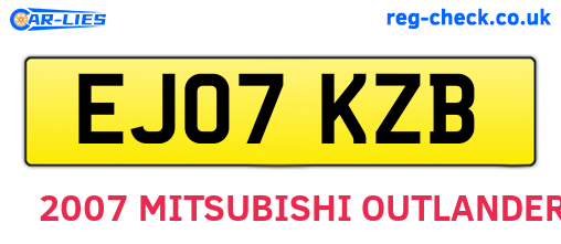 EJ07KZB are the vehicle registration plates.