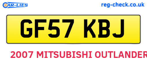 GF57KBJ are the vehicle registration plates.