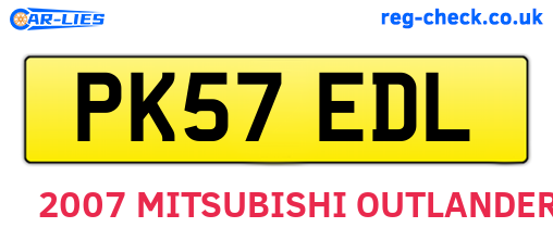 PK57EDL are the vehicle registration plates.
