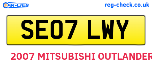 SE07LWY are the vehicle registration plates.