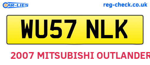 WU57NLK are the vehicle registration plates.