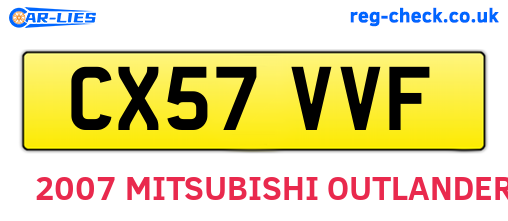 CX57VVF are the vehicle registration plates.