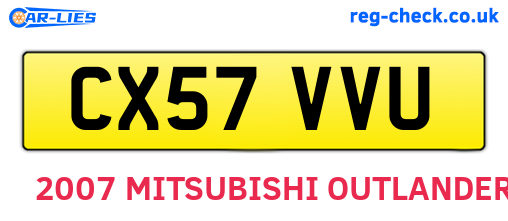 CX57VVU are the vehicle registration plates.